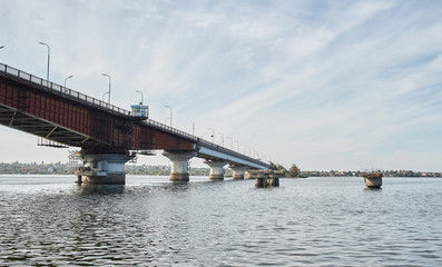 bridge over the river.  Mykolaiv Nikolaev Ukraine