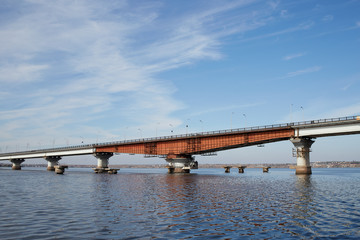 bridge over the river  Mykolaiv Nikolaev Ukraine. Bridge across the Bug river