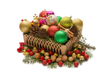 Sphere an christmas decoration with white background