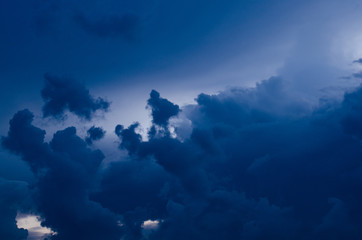 dark blue sky with clouds