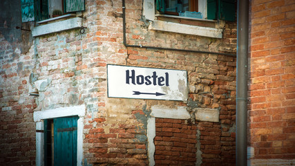 Street Sign to Hostel