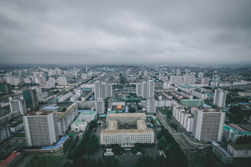 Pyongyang downtown from above