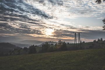 sunset in the mountains