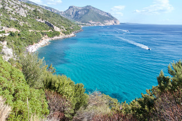 Obraz premium Cala Fuili Beach in Cala Gonone, Orosei Gulf, Sardinia, Italy
