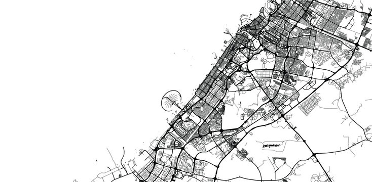 Urban vector city map of Dubai, United Arab Emirates