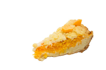 Pumpkin pie isolated on a white background, autumn concept