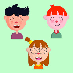 Cartoon of Children's Flat Design Illustration