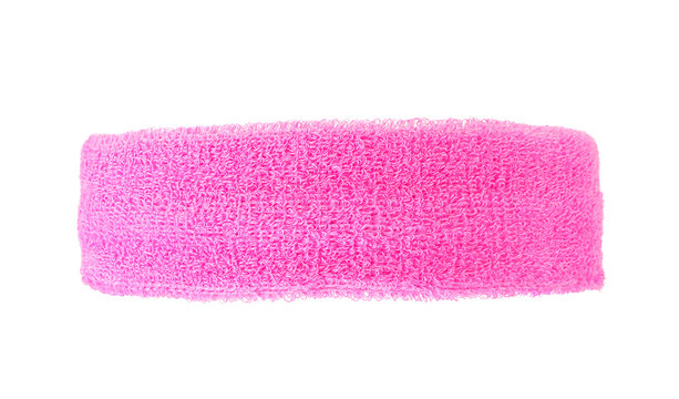 Pink training headband isolated on a white background