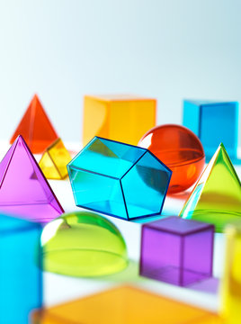 Geometric shapes on white background