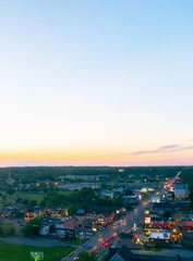 Foto op Canvas The aerial view of Niagara City in Canada at sun set © Feng
