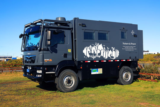 ICELAND, September 20, 202025: Truck MAN Camper in Iceland, Europe