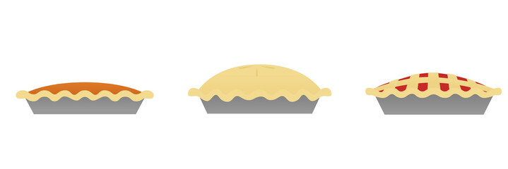 Vector illustration of three different pies © Sara Showalter