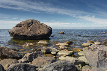 The Gulf of Finland, Estonia.Wild rocky coastline of the Baltic sea