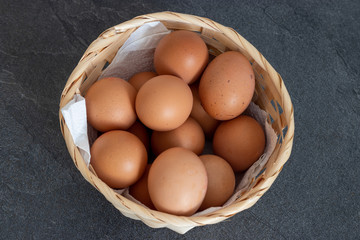 panier d'oeufs