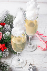 Champagne or prosecco with cotton candy