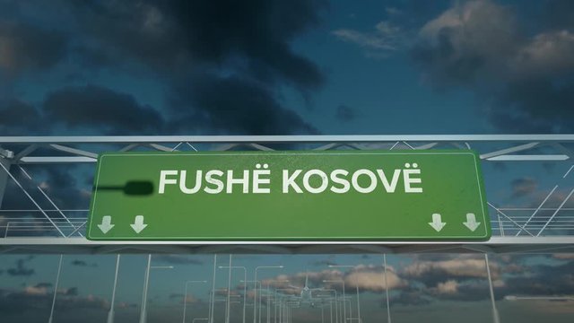 the plane landing in Fushe kosove kosovo