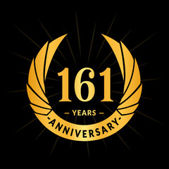 161 years anniversary celebration logotype. Elegant anniversary design. One hundred and sixty-one years logo.