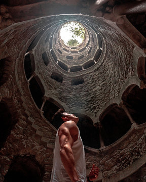 Person looking upward