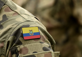 Flag of Ecuador on military uniform (collage).