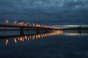 Fototapeta na wymiar South bridge in Riga over the Daugava river