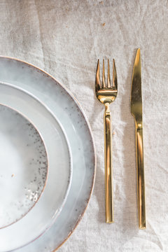 Gold Fork And Knife Next Plate