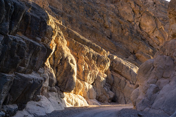 Rocks at Titus Canyon at sunset at Death Valley National Park, CA, USA
