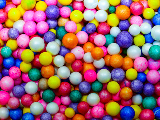 Fototapeta na wymiar Colorful thermocol balls