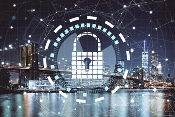 Abstract polygonal padlock