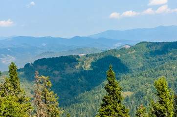 Fototapeta premium Carpathian Mountains landscape in the autumn season in the sunny day
