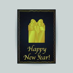 Merry Christmas and Happy new year 2020 greetings cards. Minimalism vector illustration creative golden design. For celebrating, invitation, party with text