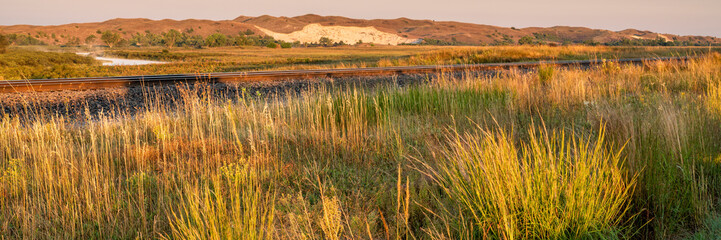 railway tracks in Nebraska Sandhills
