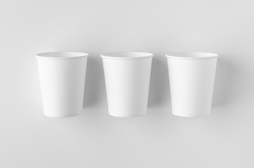 Top view of a 8 oz. white coffee paper cup mockup without lid.