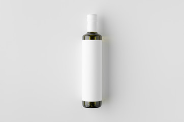 Olive / sunflower / sesame oil bottle mockup. Top view, blank label.