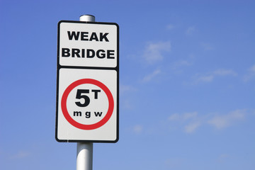 weak bridge sign
