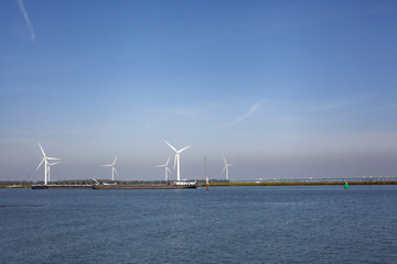 Krammersluizen lake krammer. Drone photograpy from the delta works in Zeeland in the Netherlands