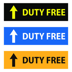 Duty Free  Icon or sign pointers for navigation in airport, professional graphic vector illustration optimized for large anв small size. isolated on white background.