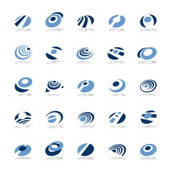 Design elements set. Abstract blue icons.