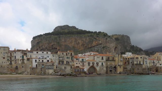 Cefalu town on the seashore of Sicily, Italy   