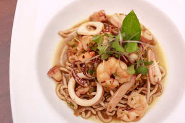 closeup of  squid dish 