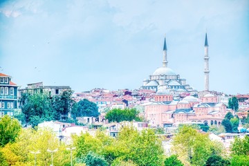 Mosque in Istanbul with minarets