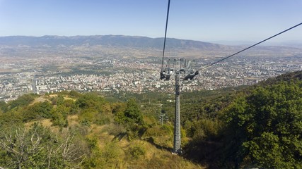 Obraz premium cable car in macedonial capitol skopje