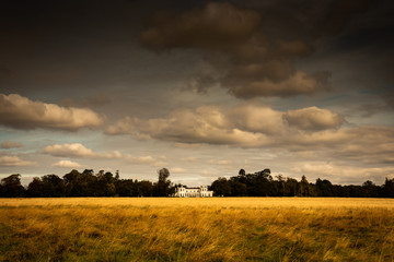 Residence of US ambassador in Ireland Phoenix park whit dramatic sky clouds