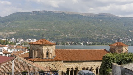 Fototapeta premium Ohrid Village and Ohrid Lake in Northern Macedonia