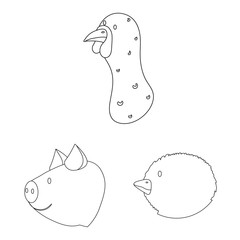 Isolated object of food and homemade logo. Collection of food and homestead vector icon for stock.