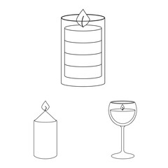 Vector illustration of source and ceremony sign. Set of source and fire stock symbol for web.