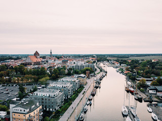 Ryck und Museumshafen Greifswald aus der Luft