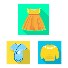Vector design of fashion and garment icon. Collection of fashion and cotton vector icon for stock.