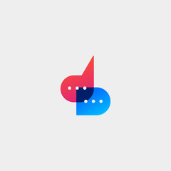 Letter D Chat Logo Template Vector Design
