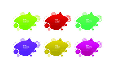 Abstract liquid shape graphic elements. Colorful gradient fluid design. Template design, logo, flyer, presentation, cover, food, ads. Vector illustration