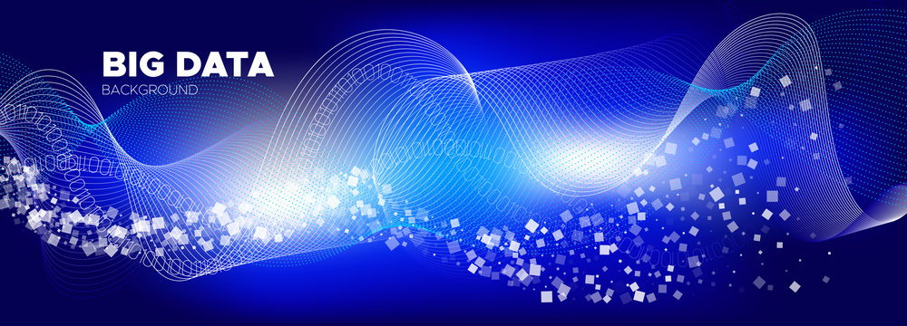 Particles Vector. Blue Streaming Backgrounds. 